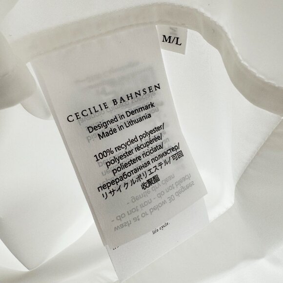 Cecilie Bahnsen "Amelie" Taffeta Wrap Dress in White, size M/L - Picture 7 of 10